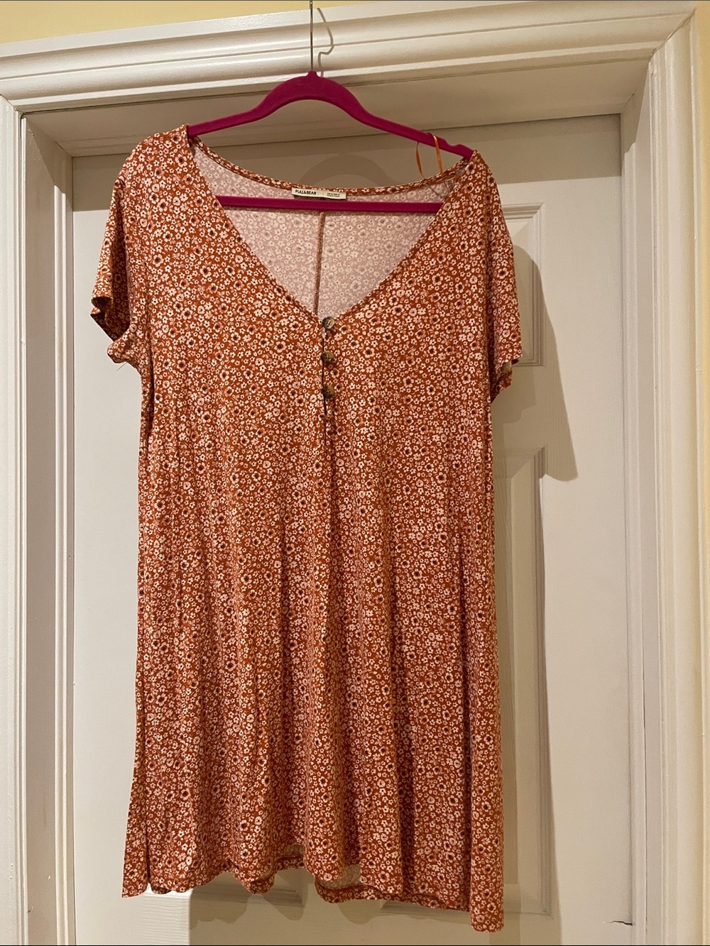 Pull&Bear Floral Mini Dress XL Boho Cottagecore Casual